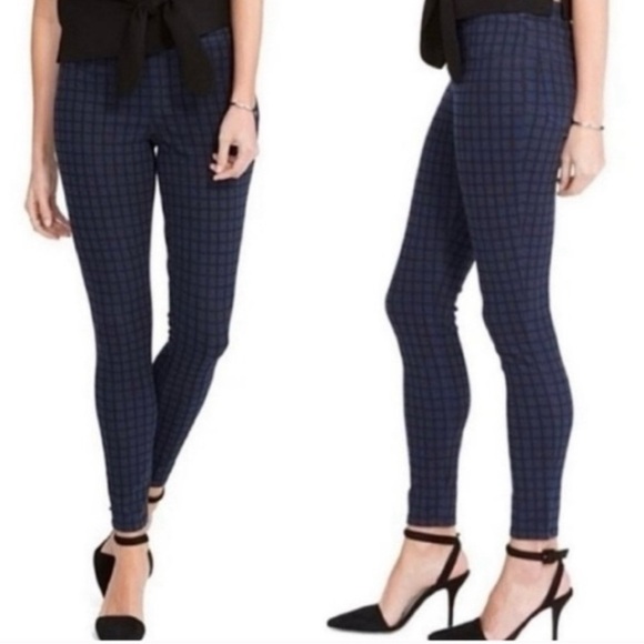 Spanx checkered black and blue pants size medium - Picture 1 of 5